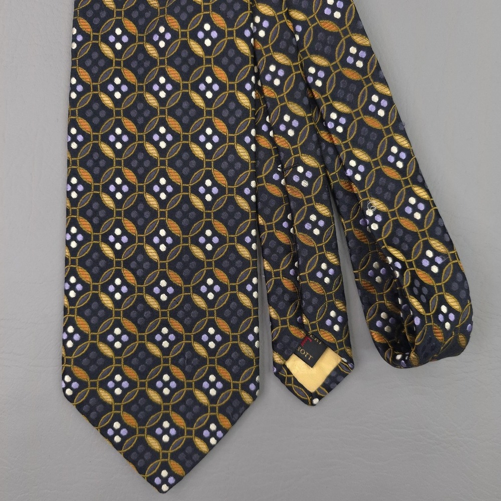 Robert Talbott Tie Mens One Size Black Silk Geometric Jacquard Best Of Class USA
